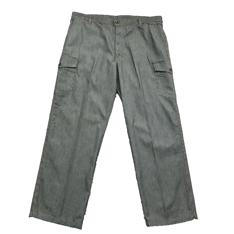 长裤细条纹休闲直筒裤多袋工装裤