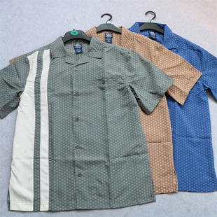 美式休闲男士夏季速干短袖衬衫古巴领复古潮大版宽松休闲时尚衬衣