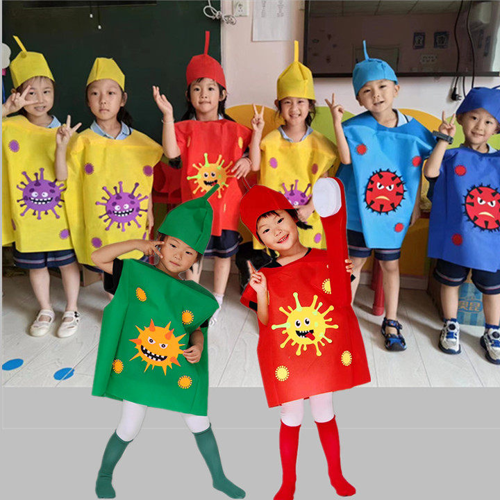 儿童牙细菌大战演出服幼儿园情景剧病毒表演服装牙齿蚜虫牙刷道具