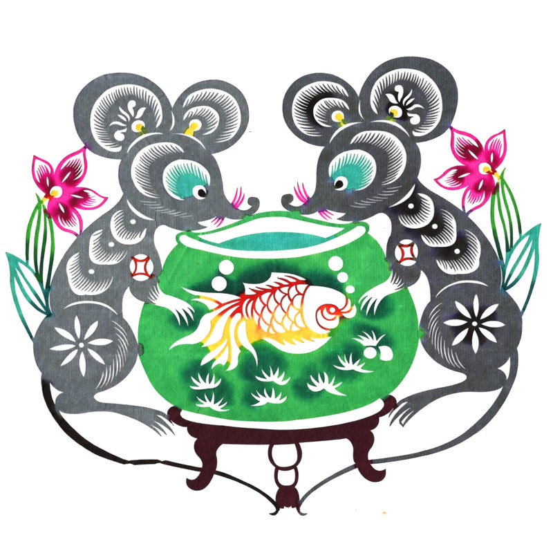 中国非遗手工剪纸成品十二生肖图案牡丹花宣纸艺术作品刻刀刻纸