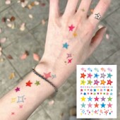 彩色星星小清新防水音乐节脸贴纹身贴可爱蝴蝶手臂高颜值持久