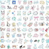 迷你手指小图案纹身贴80贴夏日mini可爱卡通小动物防水持久纹身贴