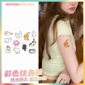 猫咪乐园 爆款 彩色可爱纹身贴防水持久高颜值小图案ins小众高级贴