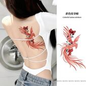 ins高颜值辣妹凤凰彩色纹身贴纸手臂锁骨高颜值性感防水持久遮疤