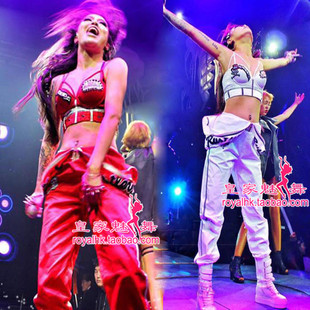 音乐节大气白色嘻哈工装演出服连体裤夜店酒吧舞蹈Dj女歌手Ds摇滚