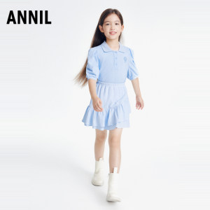 女童短袖polo衫短裙Annil/安奈儿