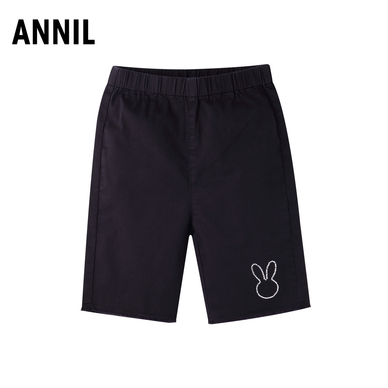 安奈儿女童纯棉牛仔五分裤