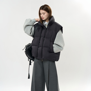 超好看减龄 胖mm大码棉服马甲秋冬女新款百搭双拉链坎肩外穿潮611