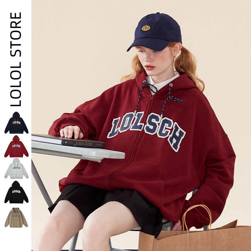 复LOLOL 加2025秋松冬新1D0809W5款美式古宽绒加厚连帽套头卫衣女