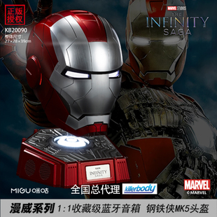 漫威正版授权咪咕钢铁侠MK5头盔Killerbody1:1中英文触控开合收藏