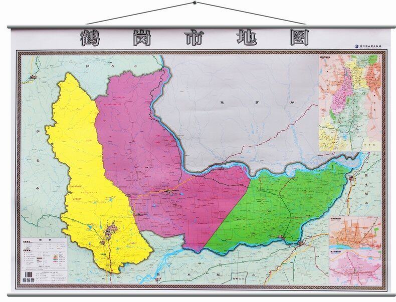 鹤岗市交通政区地图挂图 1.