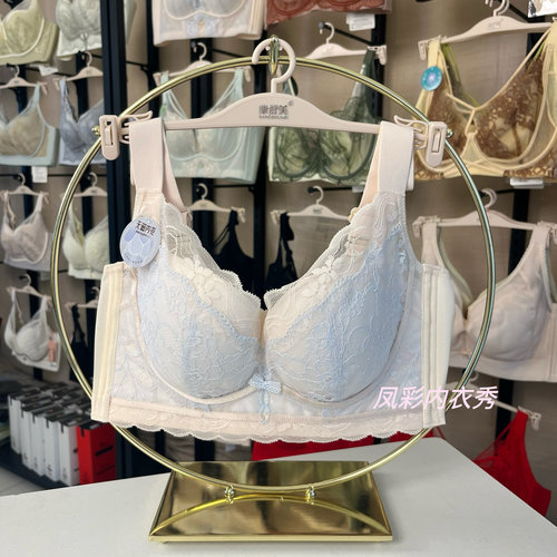 无钢圈复古薄杯内衣2252性感蕾丝调整型聚拢上托收副乳无磁文胸BC