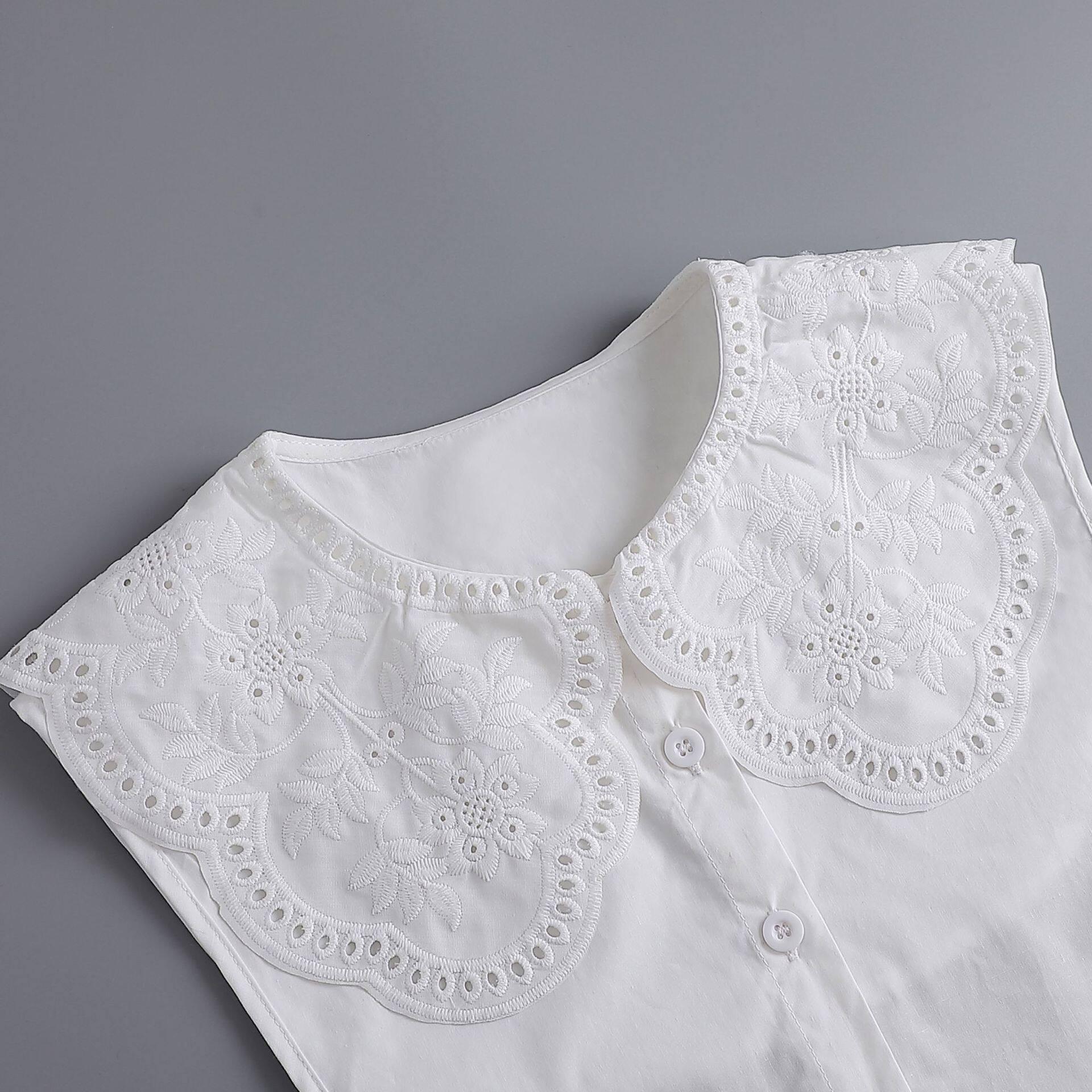 KOREAN VERSION OF AGE-REDUCING DOLL COLLAR WOMENS AUTUMN AND WINTER FAKE SHIRT COLLAR BASE DECORATION BIG LAPELS VERSATILE COTTON SHIRT FAKE COLLAR
