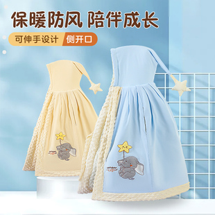 可伸手婴儿披风斗篷春秋中厚款豆豆绒保暖防风儿童外套披肩四季