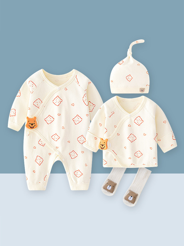 NEWBORN CLOTHES NEWBORN BABY HALF-BACK CLOTHES COTTON BONELESS FOUR SEASONS DELIVERY ROOM MONKS ONESIES AUTUMN AND WINTER TOPS