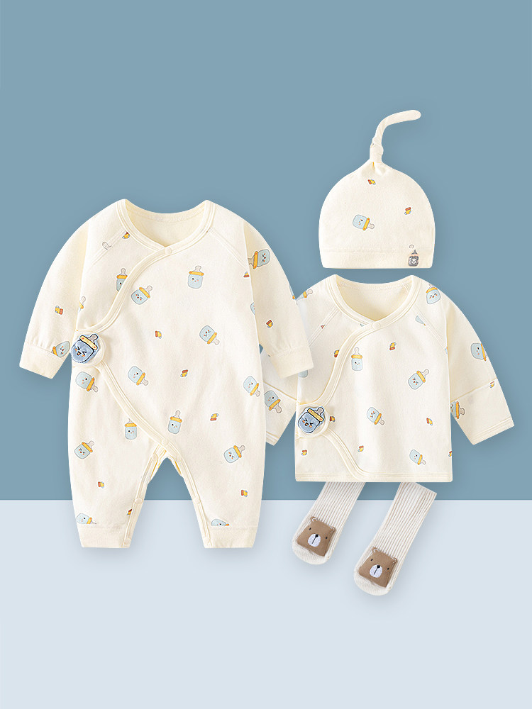 NEWBORN CLOTHES NEWBORN BABY HALF-BACK CLOTHES COTTON BONELESS FOUR SEASONS DELIVERY ROOM MONKS ONESIES AUTUMN AND WINTER TOPS