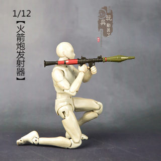 1/12微缩兵器迷你RPG火箭炮榴弹发射器6寸兵人武器模型合金小玩具