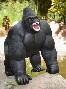 大号金刚人猿金刚黑猩猩大猩猩猿猴软胶耐摔玩具摆件