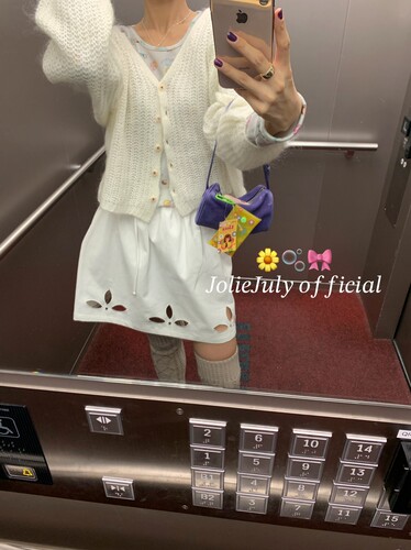 JolieJuly 韩国正品 法式马海毛甜美针织针织开衫