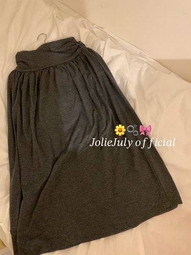 JolieJuly韩国正品 灰色松紧腰舒适休闲长裙