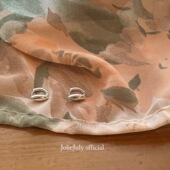 JolieJuly韩国代购 21fw925纯银系列极简圆环水滴银珠耳环耳饰