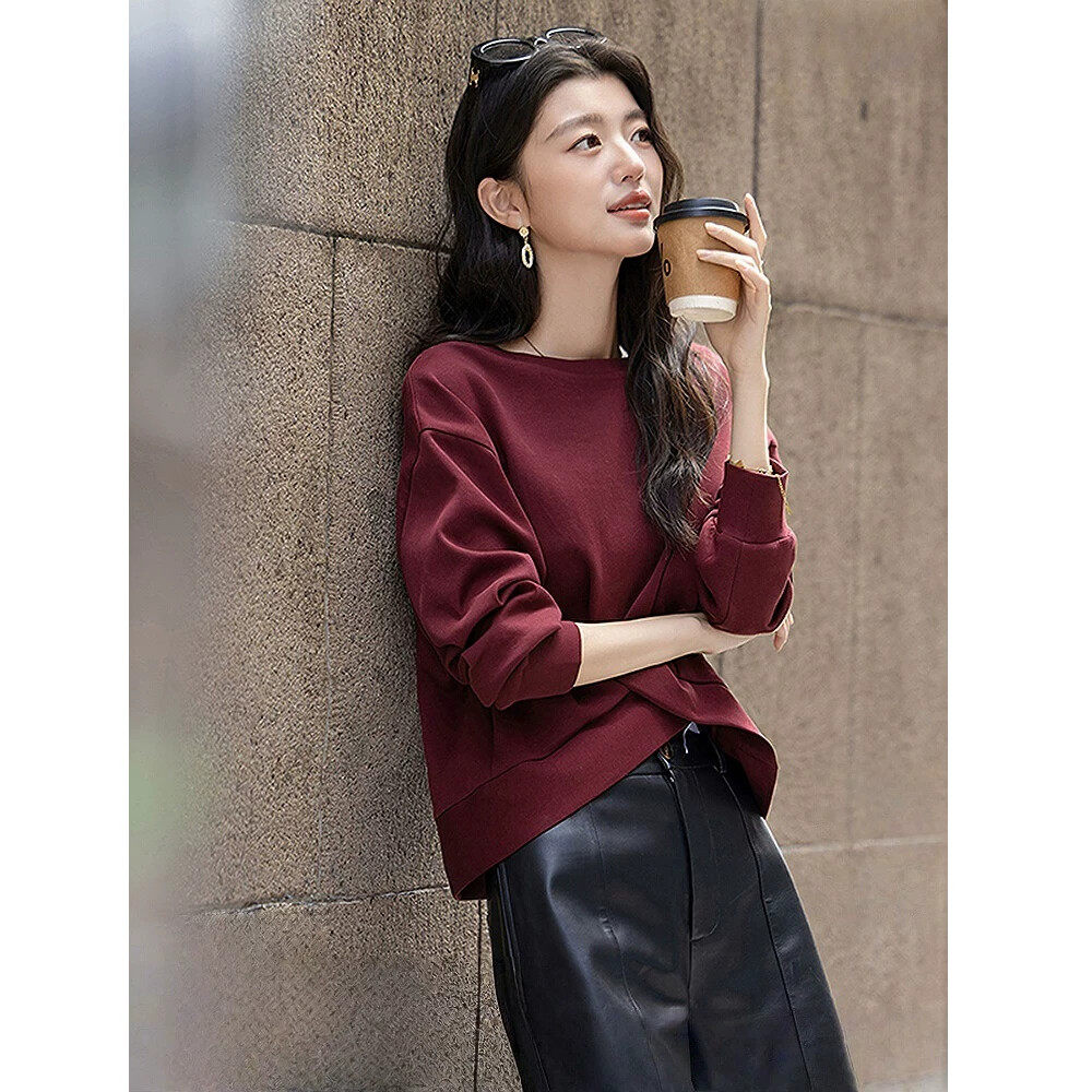 夏娃的女装奥特莱斯一线大牌专柜清仓慵懒风气质设计感扭结一字领