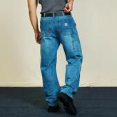 长裤 维托摩瑞10OZ冰蓝洗水牛仔裤 复刻B11画家直筒休闲工装