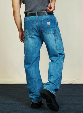 维托摩瑞10OZ冰蓝洗水牛仔裤复刻B11画家直筒休闲工装长裤