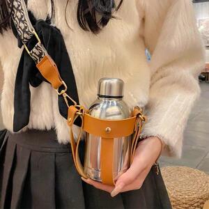 网红高颜值保温杯女学生背带咖啡水杯子生日情人节闺蜜礼物喝水壶