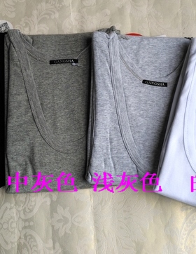 港莎 全棉休闲男士背心    白色 黑色 浅灰色 中灰色 55603