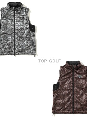 韩国代购MARK LONA高尔夫服装 25秋男连帽满印图案无袖运动马甲