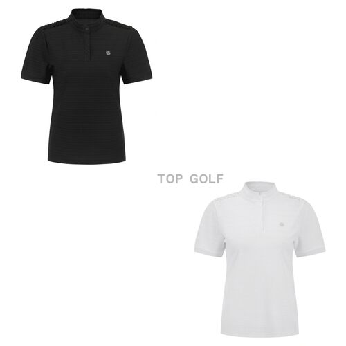 韩国代购 ST ANDREWS 高尔夫上衣 26夏女款小高领透气徽标短袖T恤