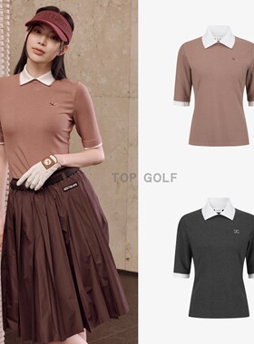 SOUTHCAPE GOLF高尔夫SC韩国代购 25秋女翻领弹力针织运动短袖T恤