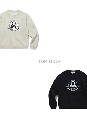 韩国代购MARK LONA高尔夫服装 25冬女圆领骷髅图案运动长袖套头衫