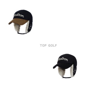 韩国代购MALBON GOLF高尔夫帽子 25冬男女字标防风保暖护耳棒球帽