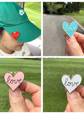 韩国代购 BIRDIE高尔夫球标 ins潮款爱心love金属磁吸帽夹mark