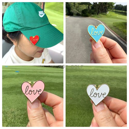 韩国代购 BIRDIE高尔夫球标 ins潮款爱心love金属磁吸帽夹mark