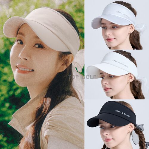 韩国代购 CHALLENGER 高尔夫帽子26夏女蝴蝶结防晒透气遮阳空顶帽