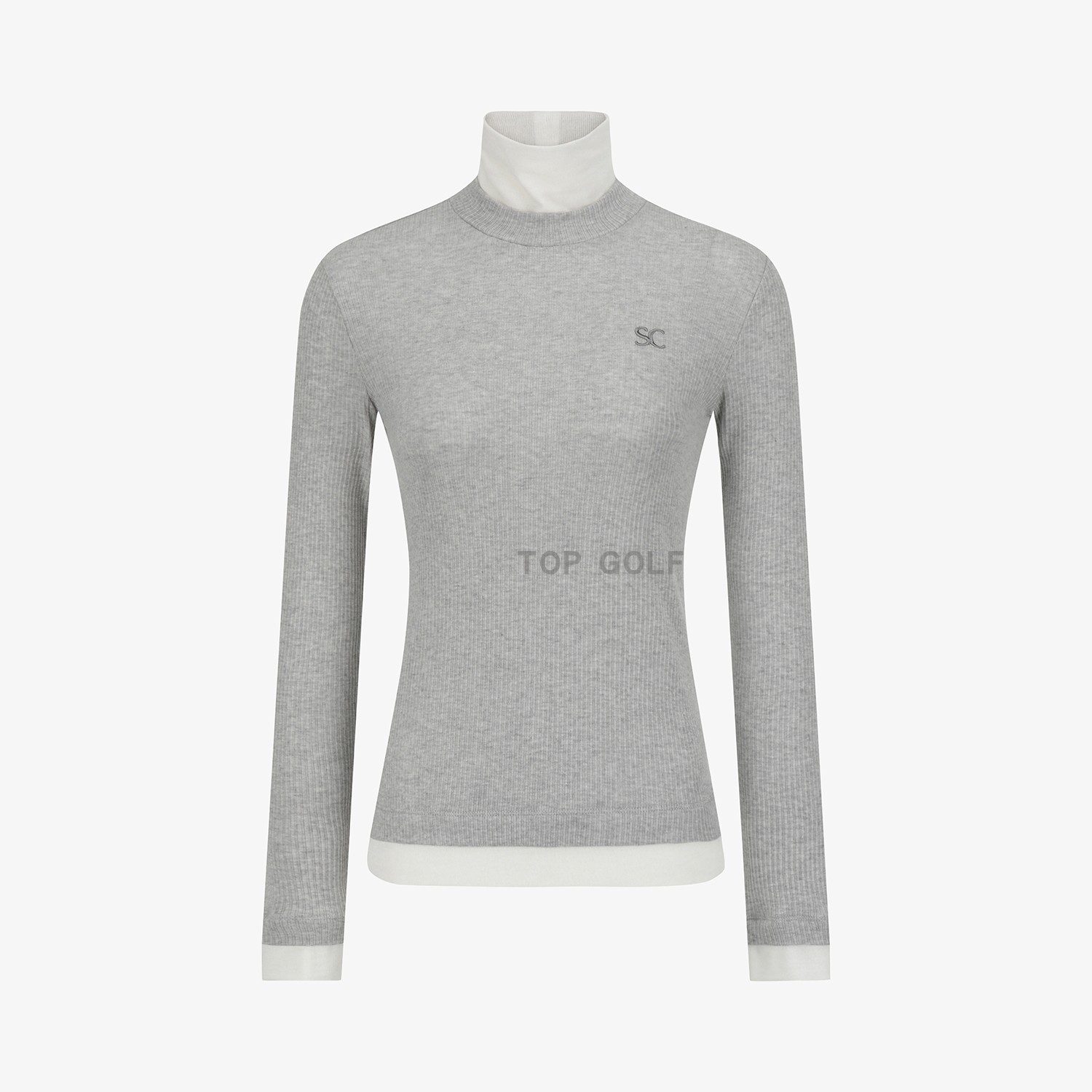 SOUTHCAPE高尔夫SC韩国代购 25秋冬女士高领拼接长袖套头打底衫