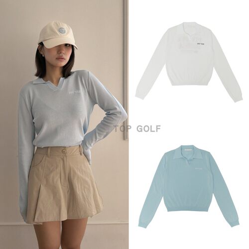 韩国代购PIVVEE GOLF高尔夫上衣 26夏女图案透气轻质长袖针织衫
