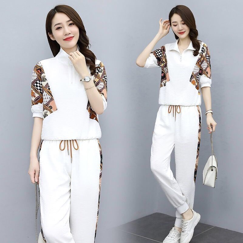 Single / suit fashion suit women's summer 2021 new women's wear age reduction, western style, loose sports and leisure two piece set