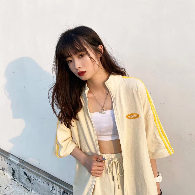 Official picture # sportswear women's Korean version loose shorts two piece set