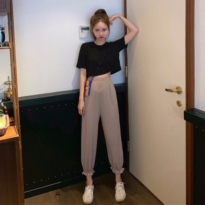 New student sports pants women's pants show thin autumn loose Leggings casual Korean version long