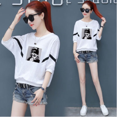 Loose thin T-shirt women's 2021 new spring Batman shirt foreign style. T-shirt summer T-shirt fashion