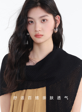 小雨帽社夏季空房披肩女士三角围巾柔软透气镂空丝巾防晒百搭亲肤