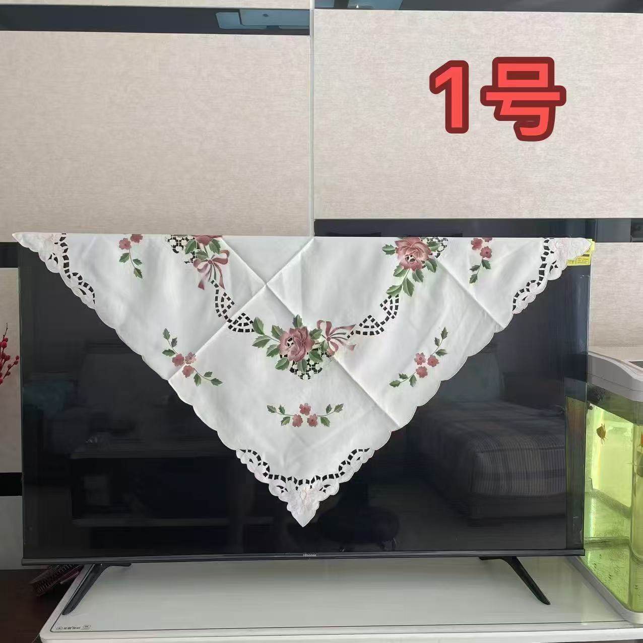 外贸白色绣花镂空老棉布多功能家用盖巾/电视巾/冰箱/空调/桌布,居家布艺,万能盖巾,淘宝优惠券,粉丝福利购,淘宝优惠卷