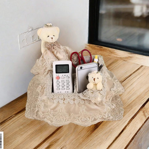 布艺藤编收纳筐桌面盒