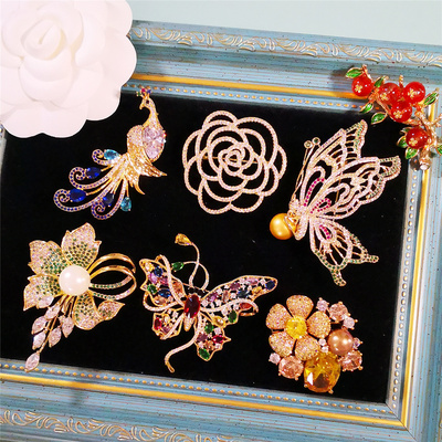 喜鹊小巧玫瑰独角兽胸针宫廷风