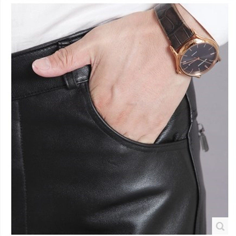 Pantalon cuir homme droit pour hiver - Ref 1491353 Image 4