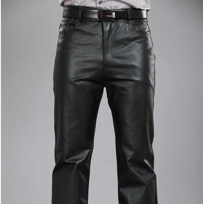 Pantalon cuir homme droit pour hiver - Ref 1492220 Image 5